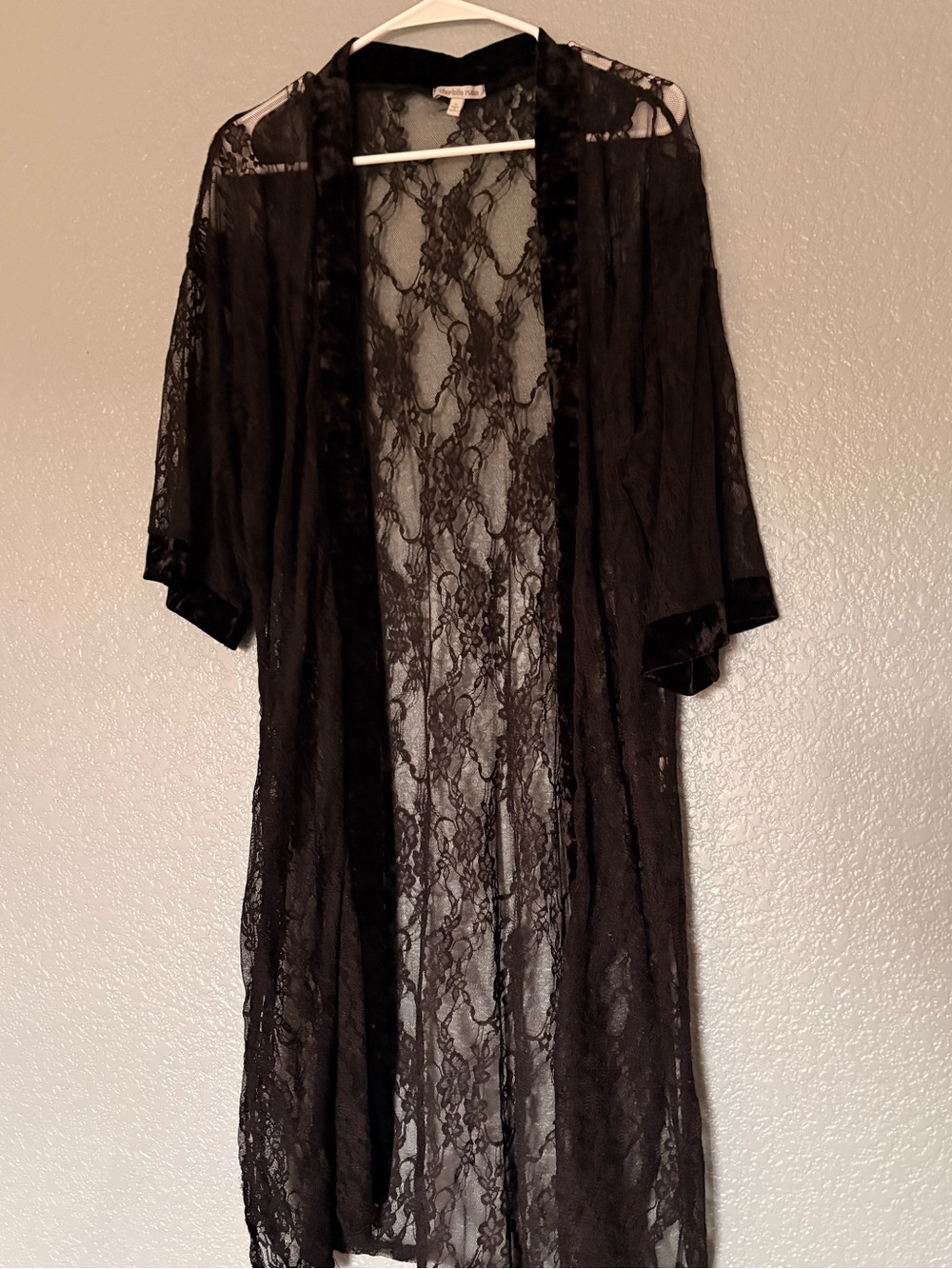 Sheer Black Lace Robe - Elegant Women's Intimates